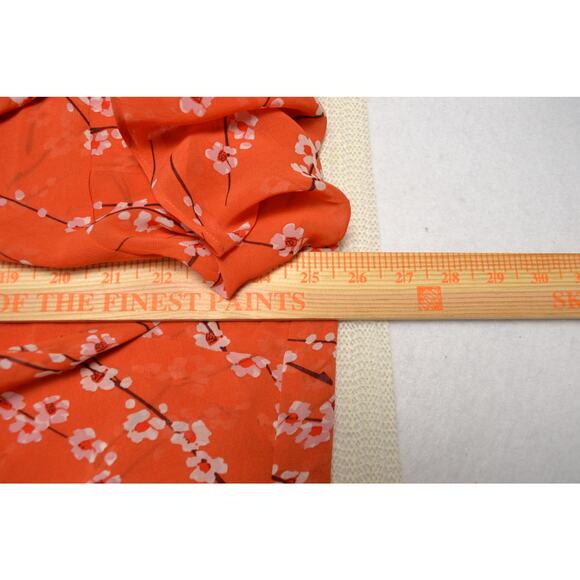 Cabi Coral Pink Floral Blossom VNeck Short Sleeve Blouse Boxy Fit Drapey Top XXL - Picture 6 of 7